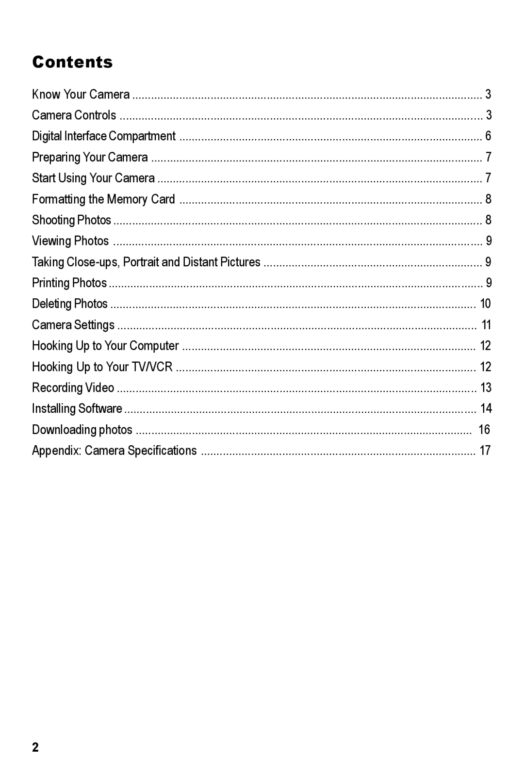 Tekxon Technology MegaCam manual Contents 