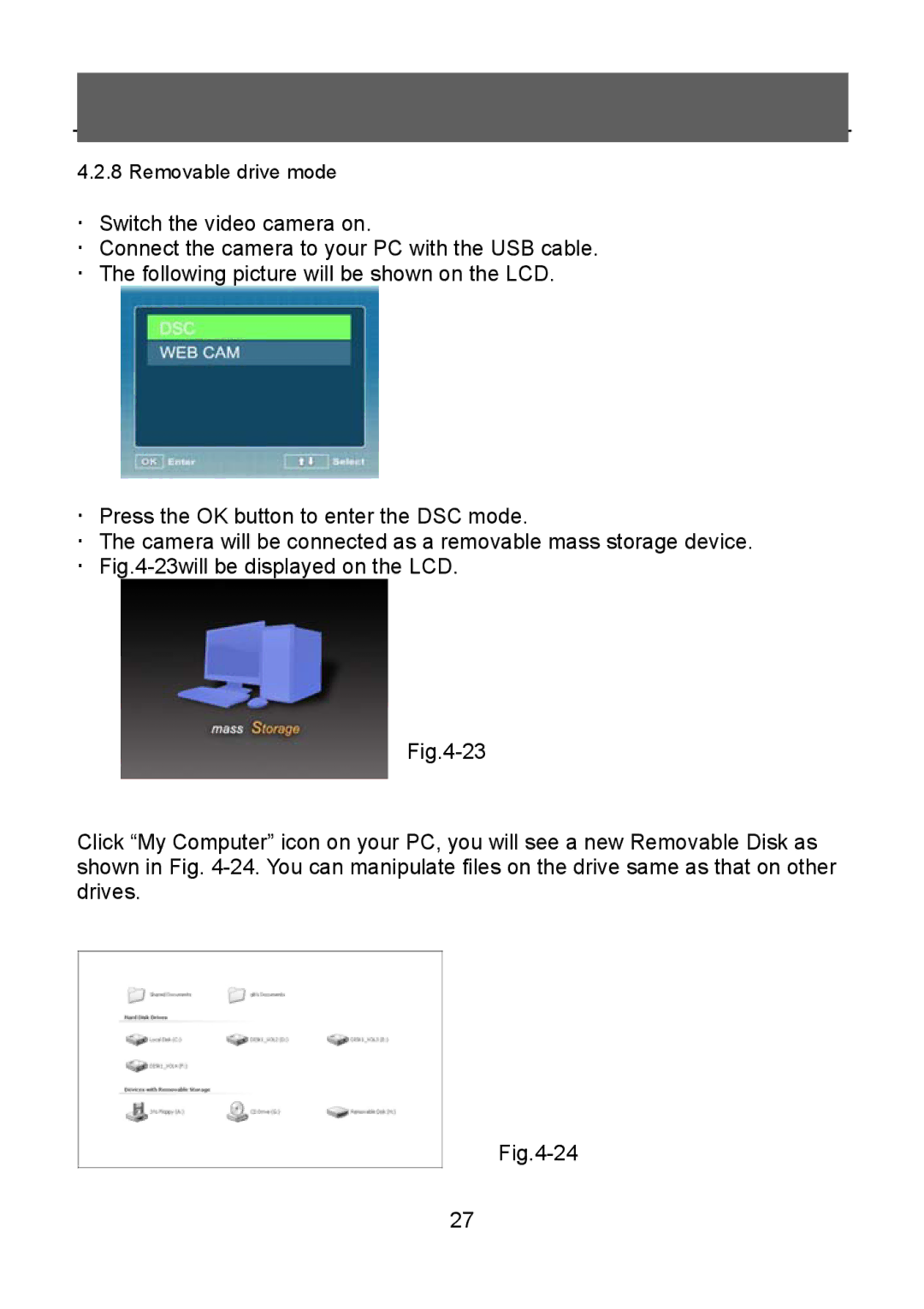 Tekxon Technology V5300 manual Removable drive mode 