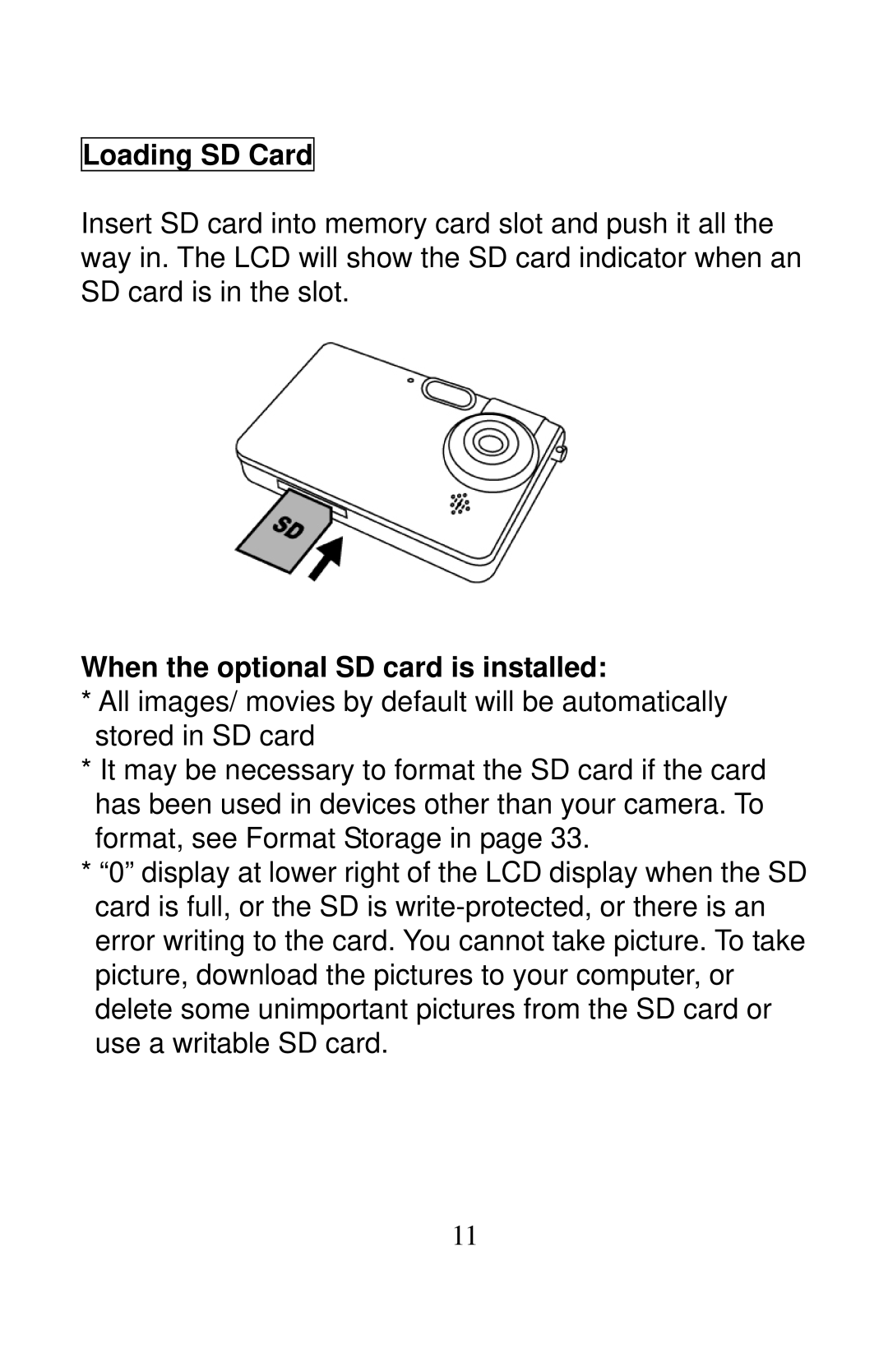 Tekxon Technology X51 manual Loading SD Card, When the optional SD card is installed 