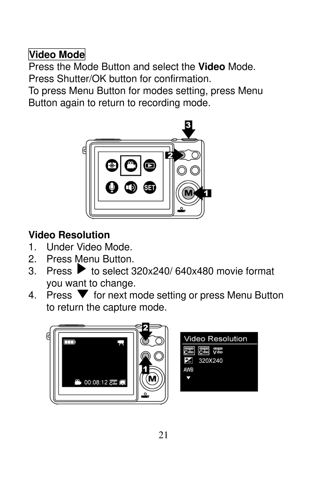 Tekxon Technology X51 manual Video Mode, Video Resolution 