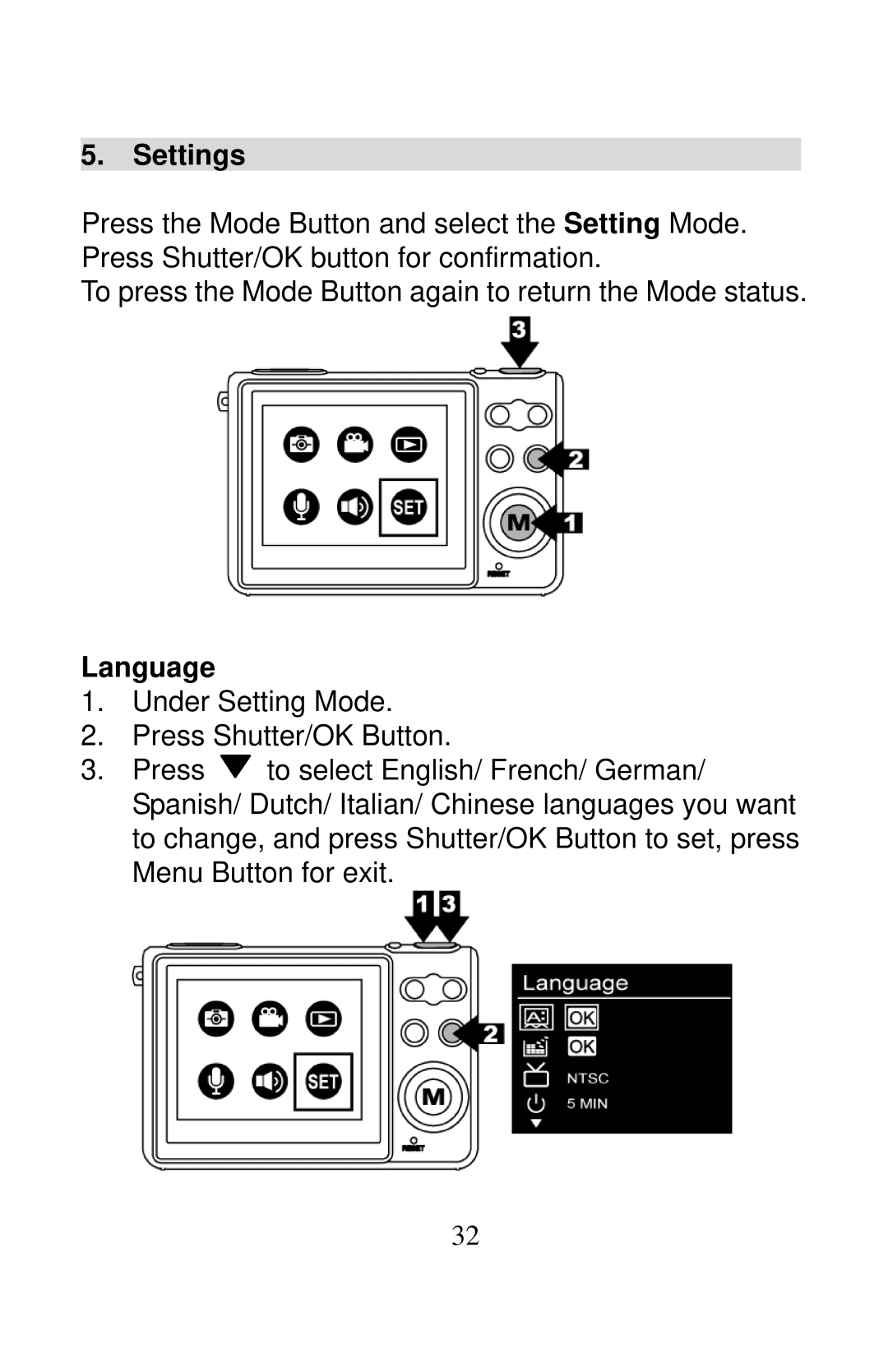 Tekxon Technology X51 manual Settings, Language 