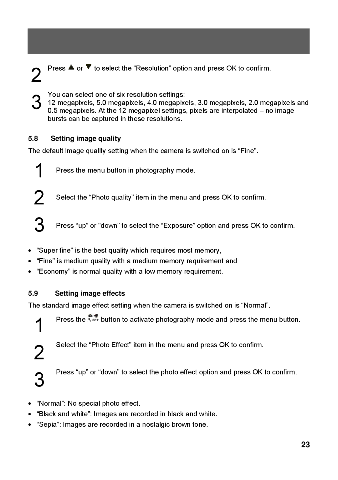 Tekxon Technology X52 manual Setting image quality, Setting image effects 