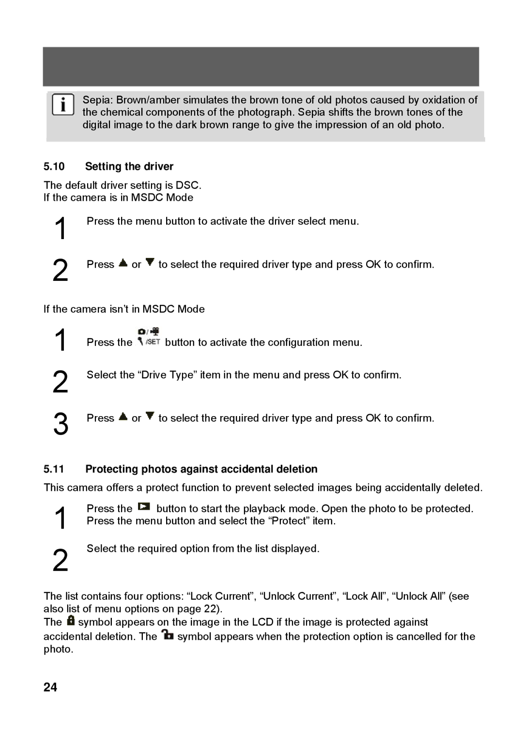 Tekxon Technology X52 manual Setting the driver, Protecting photos against accidental deletion 