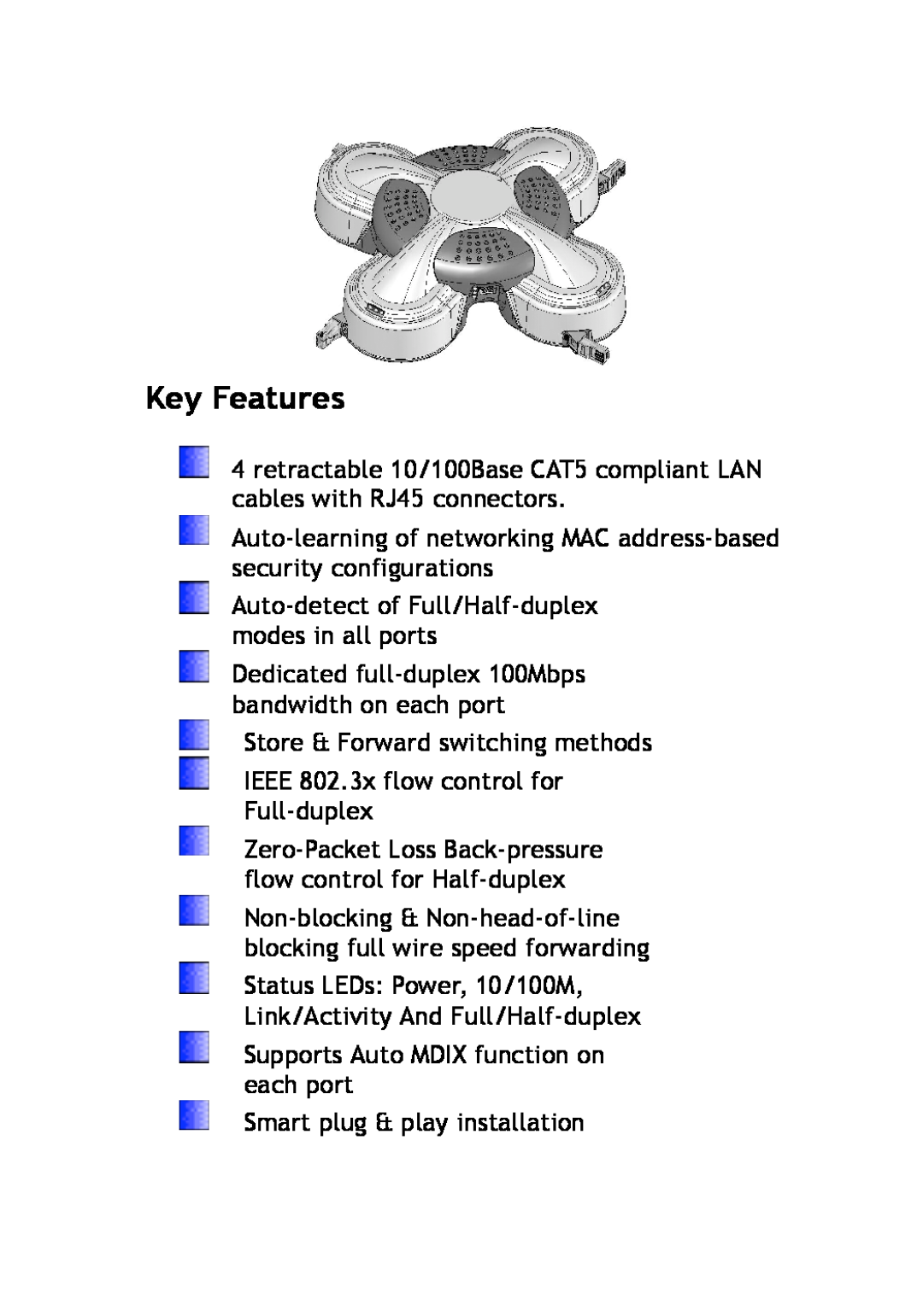 TeleAdapt TA-6500 user manual Key Features 