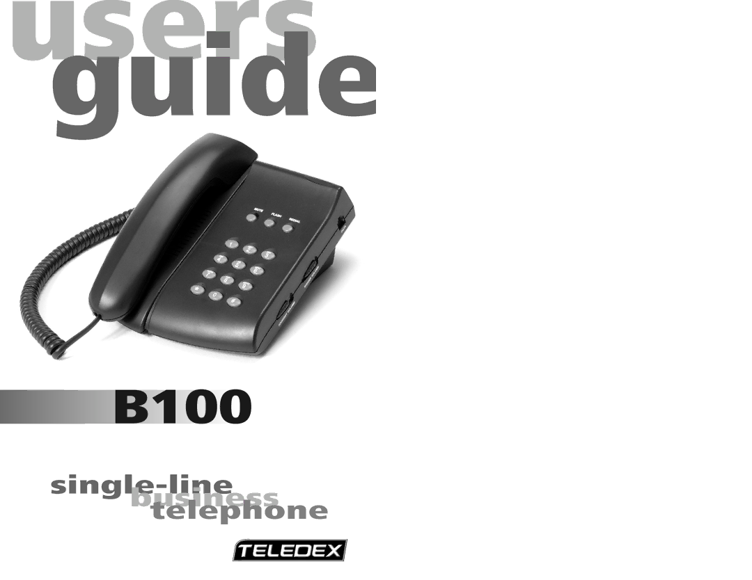 Teledex B100 manual Users guide 