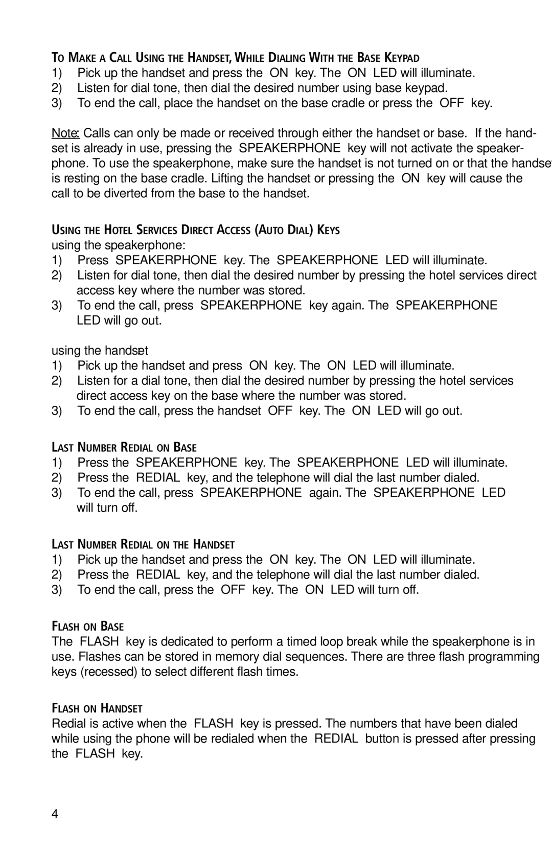 Teledex C1100 series important safety instructions Using the handset 