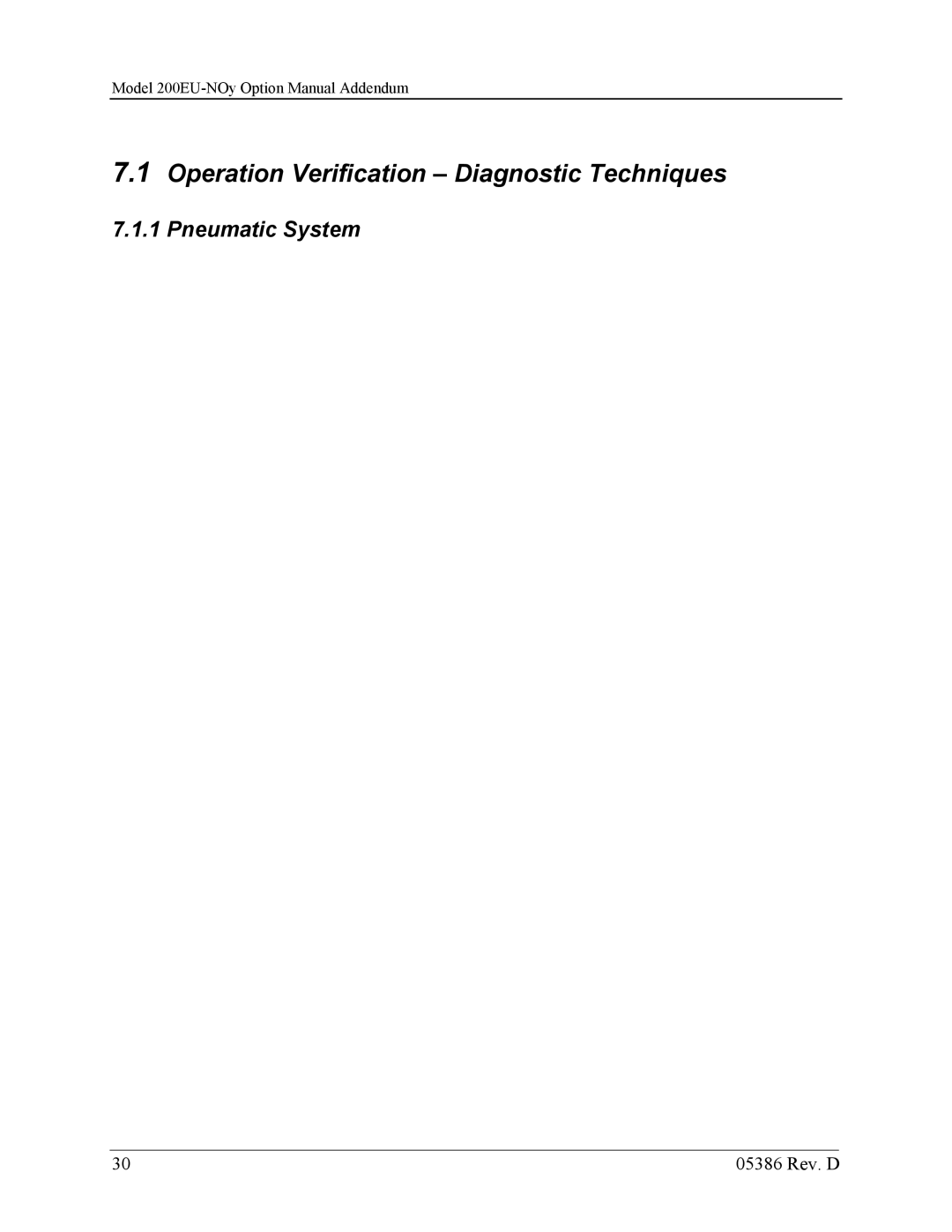 Teledyne 05386D manual Operation Verification Diagnostic Techniques 