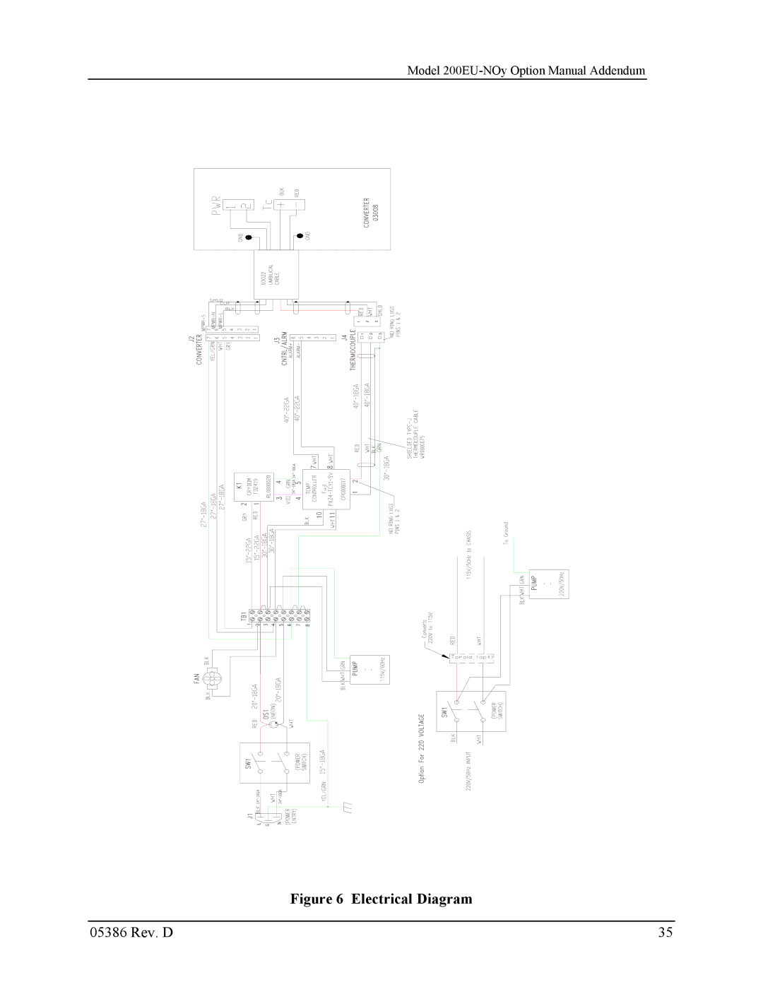 Teledyne 05386D manual Electrical Diagram 