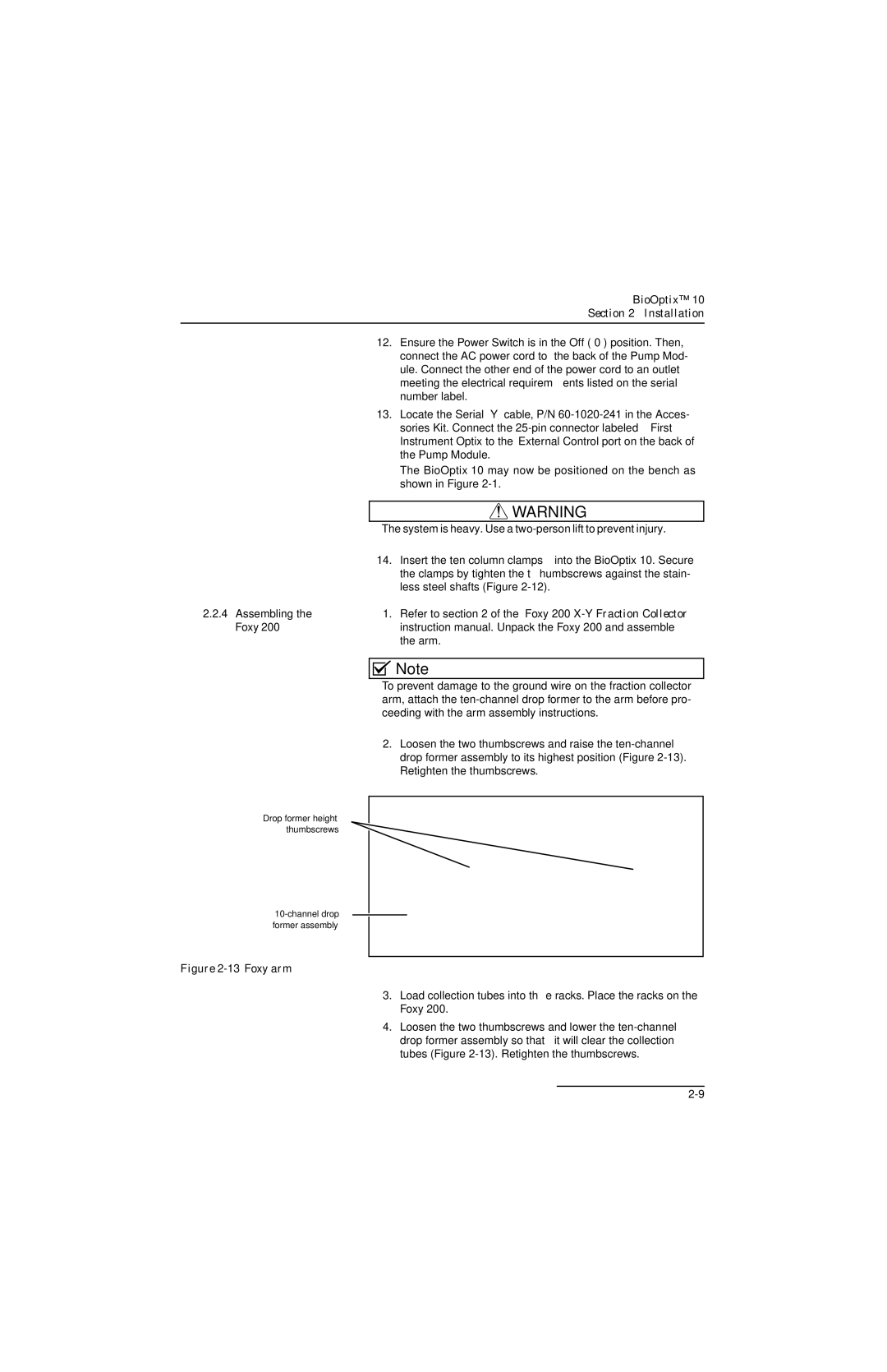 Teledyne 10 manual Foxy, Ceeding with the arm assembly instructions 