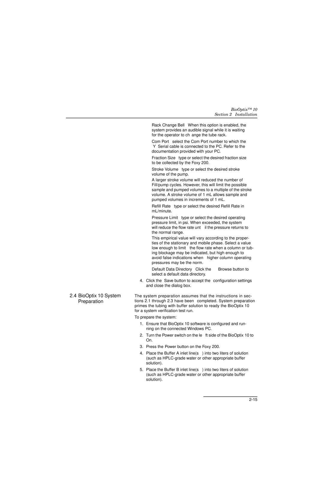 Teledyne manual BioOptix 10 System Preparation 