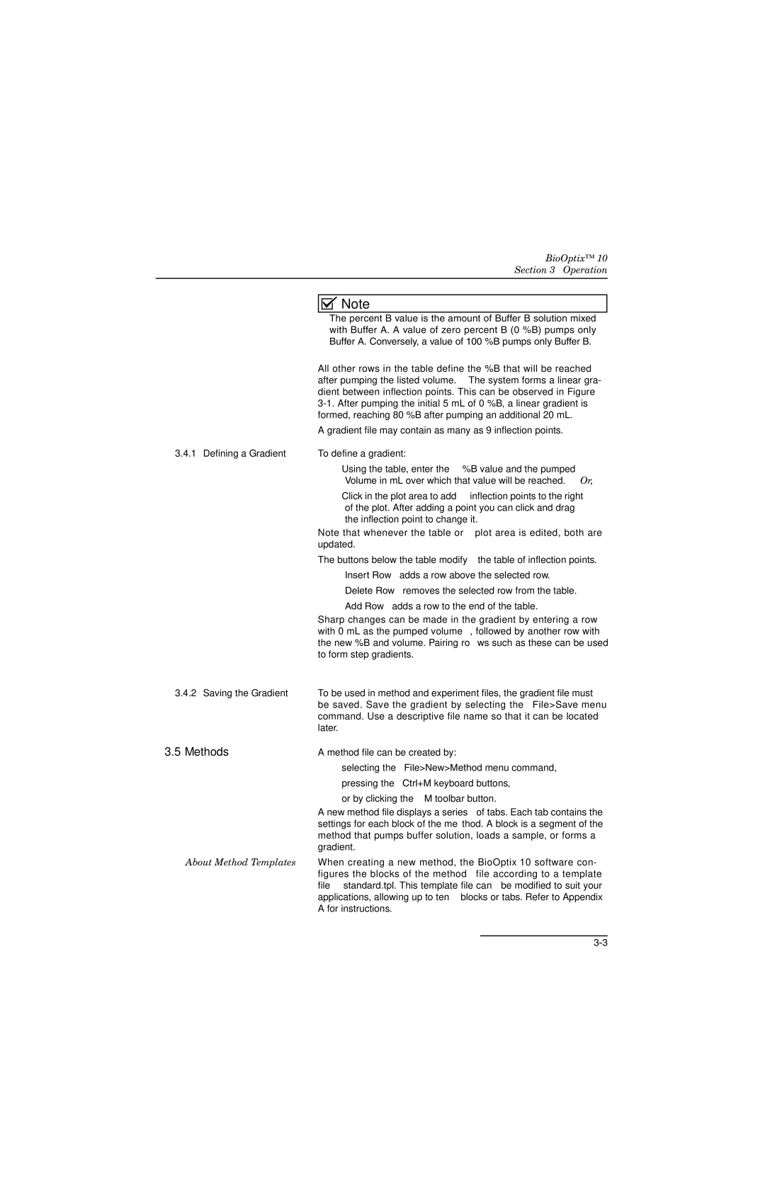 Teledyne 10 manual Methods, Defining a Gradient To define a gradient 