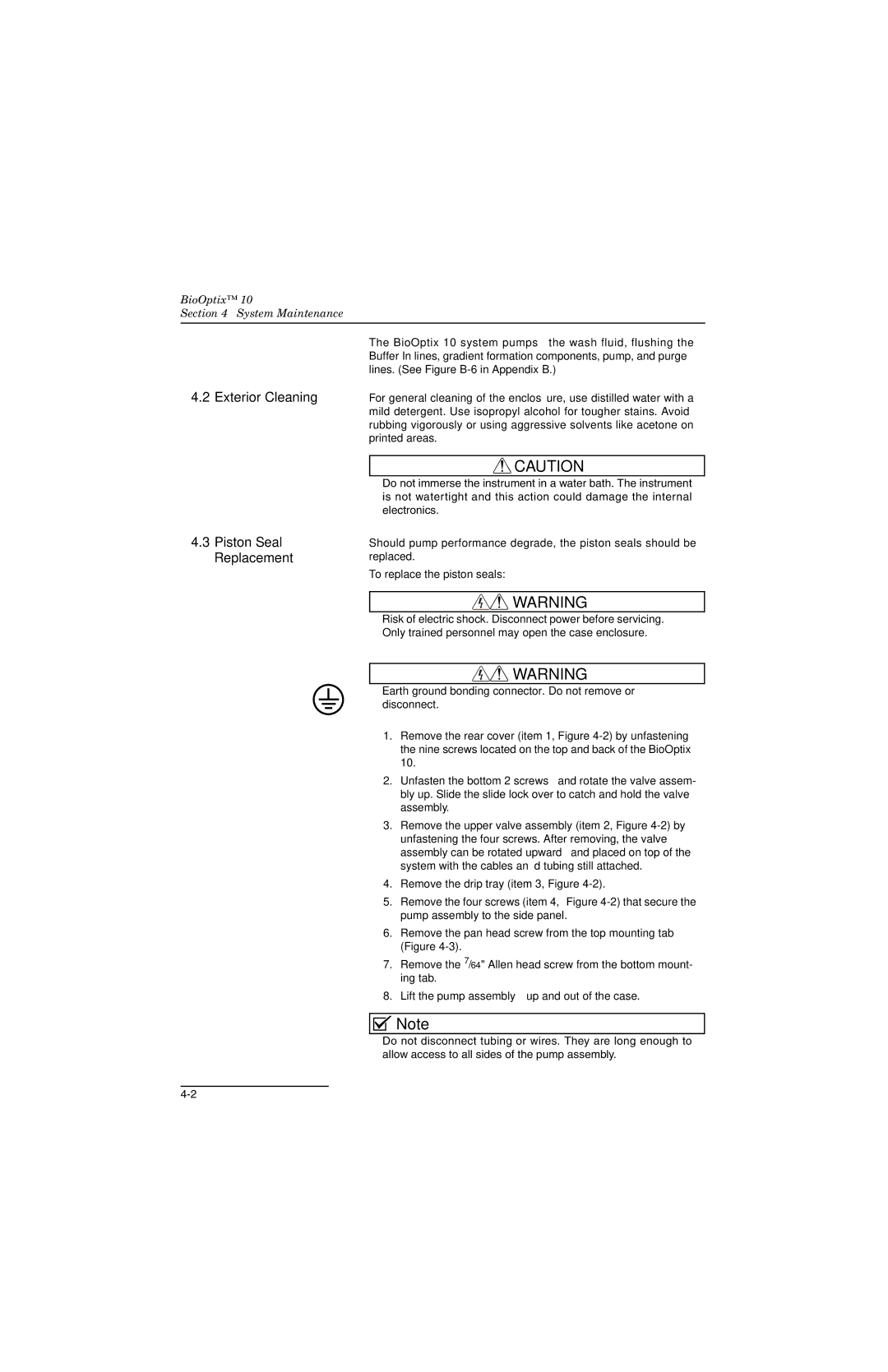 Teledyne 10 manual Exterior Cleaning Piston Seal Replacement 