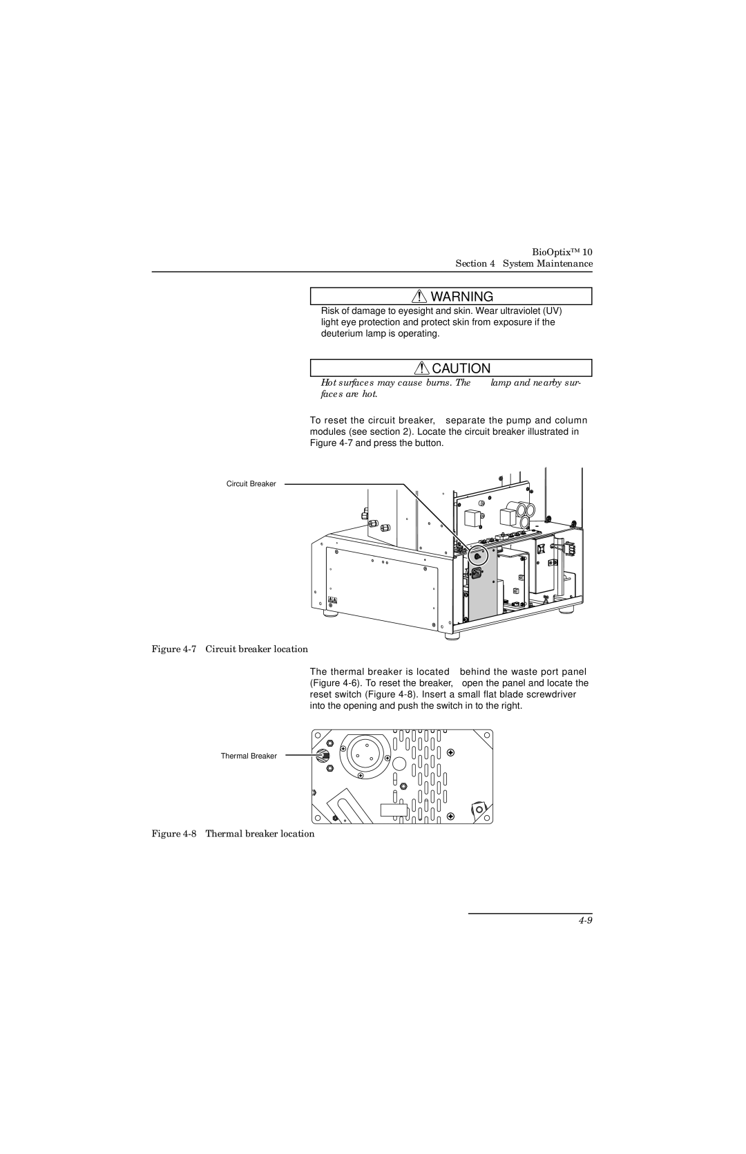 Teledyne 10 manual Circuit breaker location 