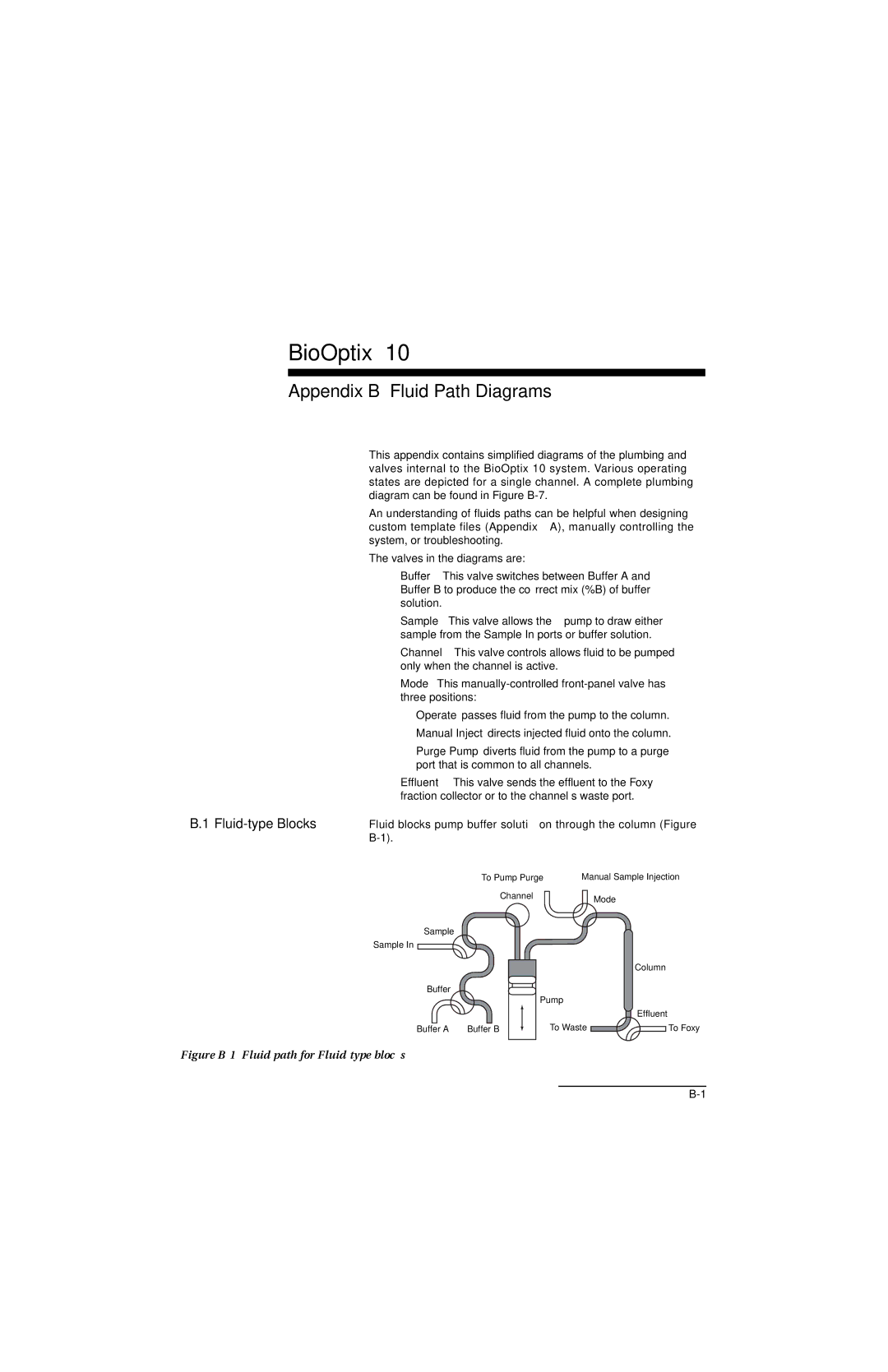 Teledyne 10 manual Appendix B Fluid Path Diagrams, Fluid-type Blocks 