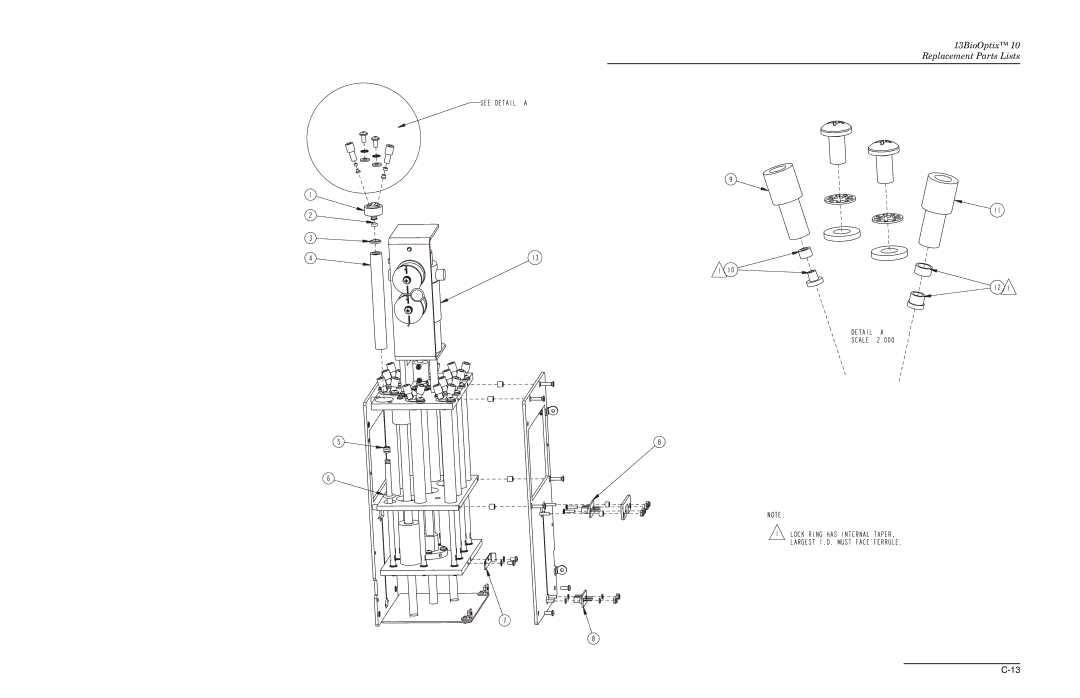 Teledyne manual 13BioOptix 10 Replacement Parts Lists 