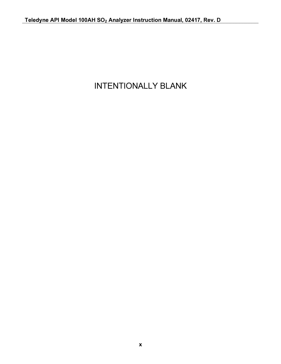 Teledyne 100AH instruction manual Intentionally Blank 