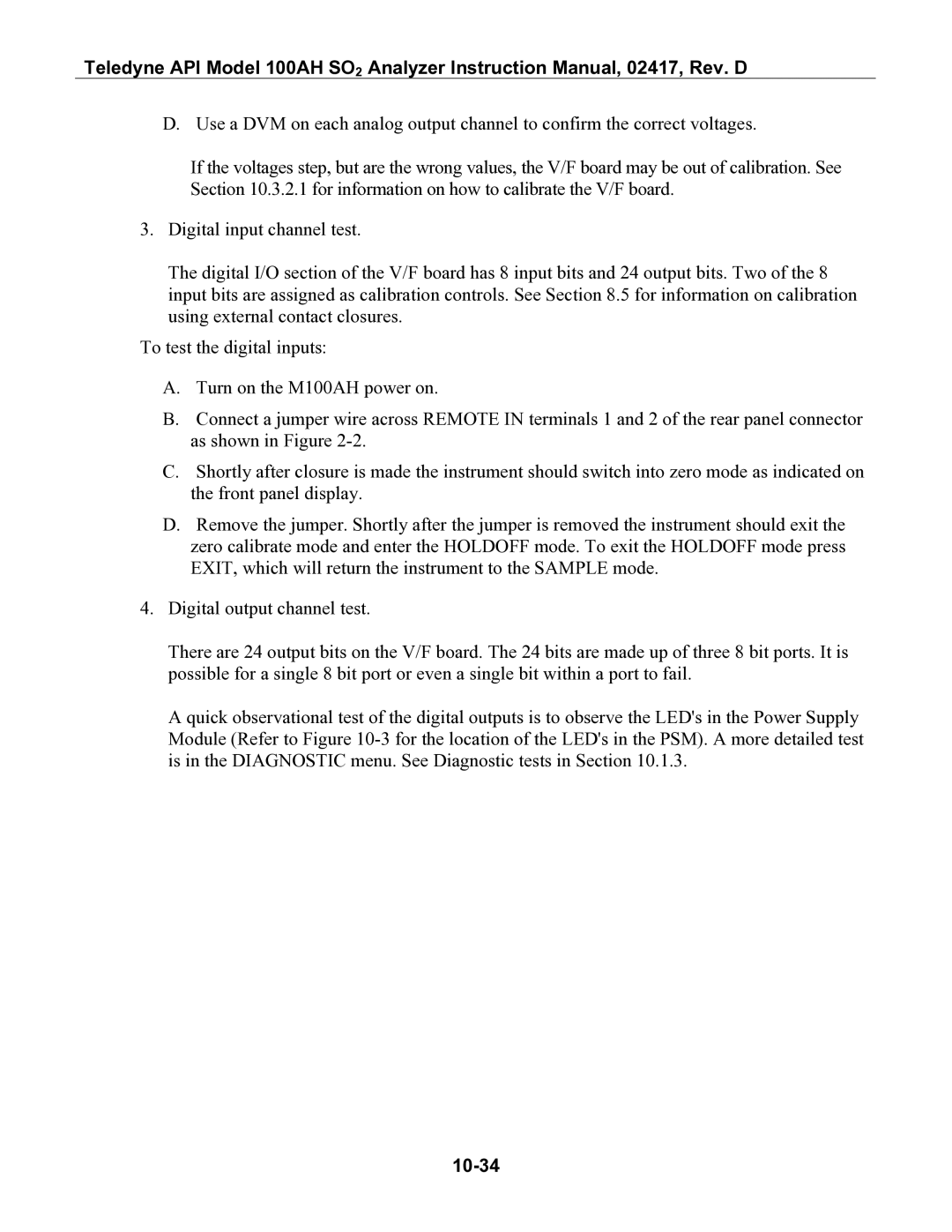 Teledyne 100AH instruction manual 10-34 