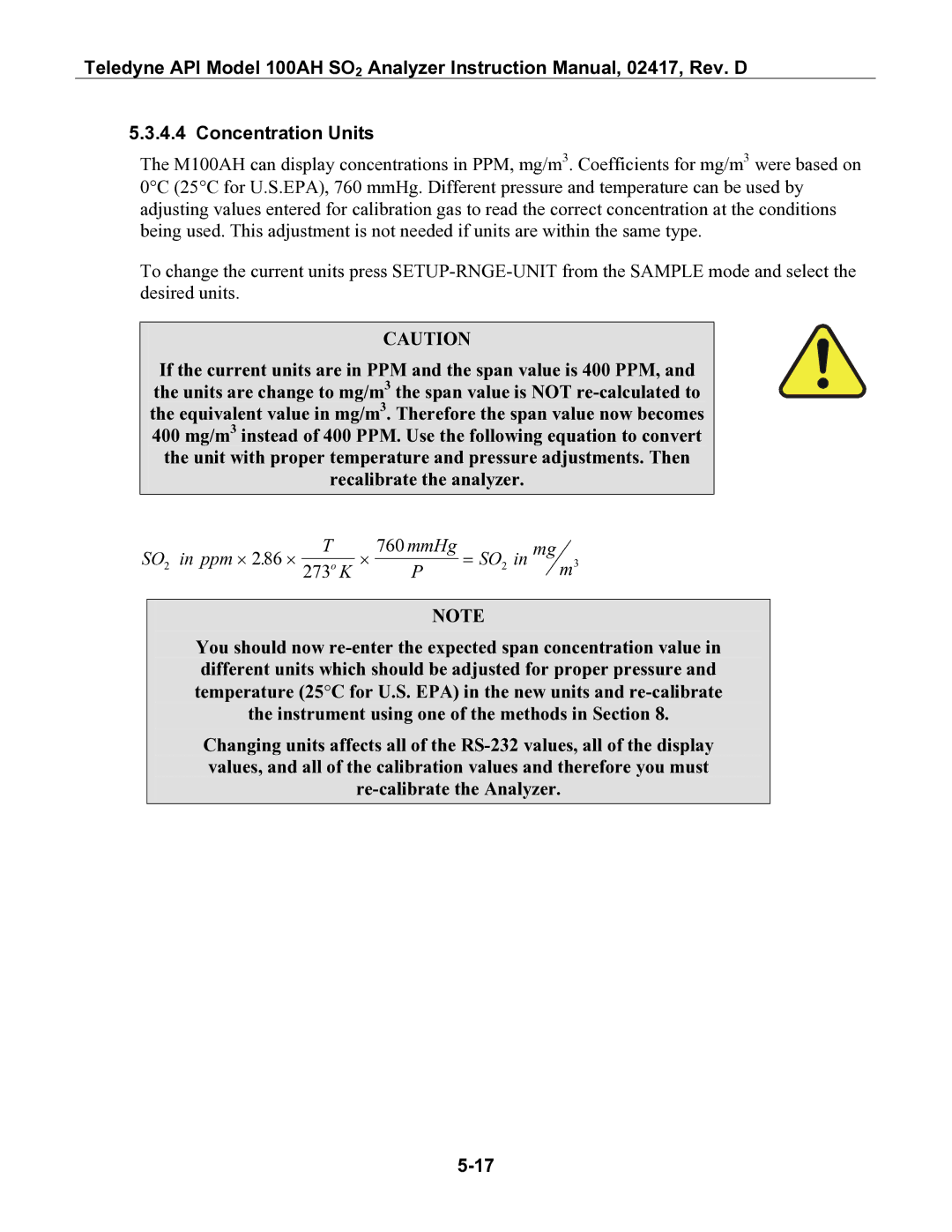 Teledyne 100AH instruction manual Concentration Units 