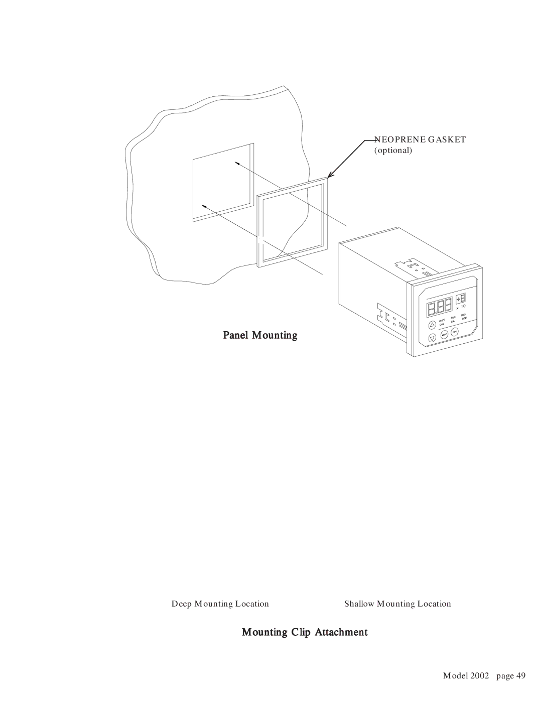 Teledyne 2002 instruction manual Panel Mounting, Mounting Clip Attachment 