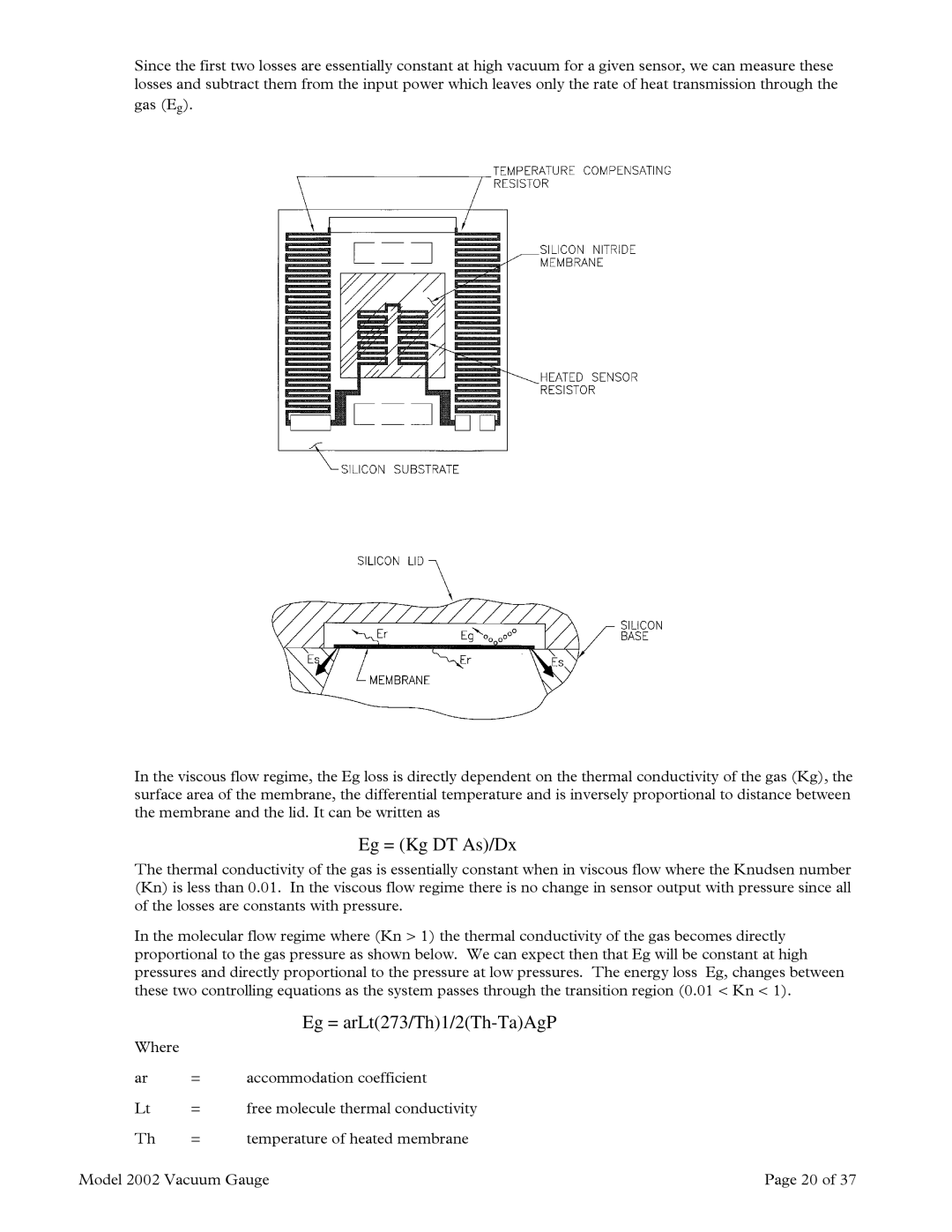 Teledyne 2002 instruction manual Eg = Kg DT As/Dx 