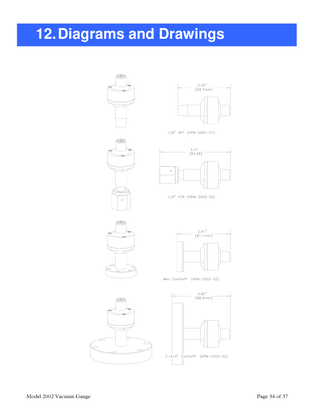 Teledyne 2002 instruction manual Diagrams and Drawings 