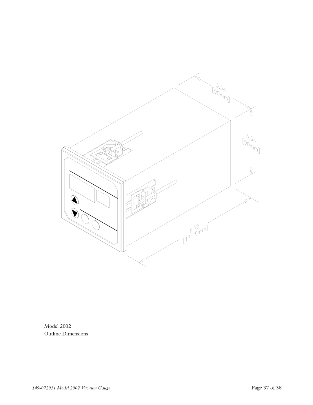 Teledyne 2002 instruction manual Model Outline Dimensions 