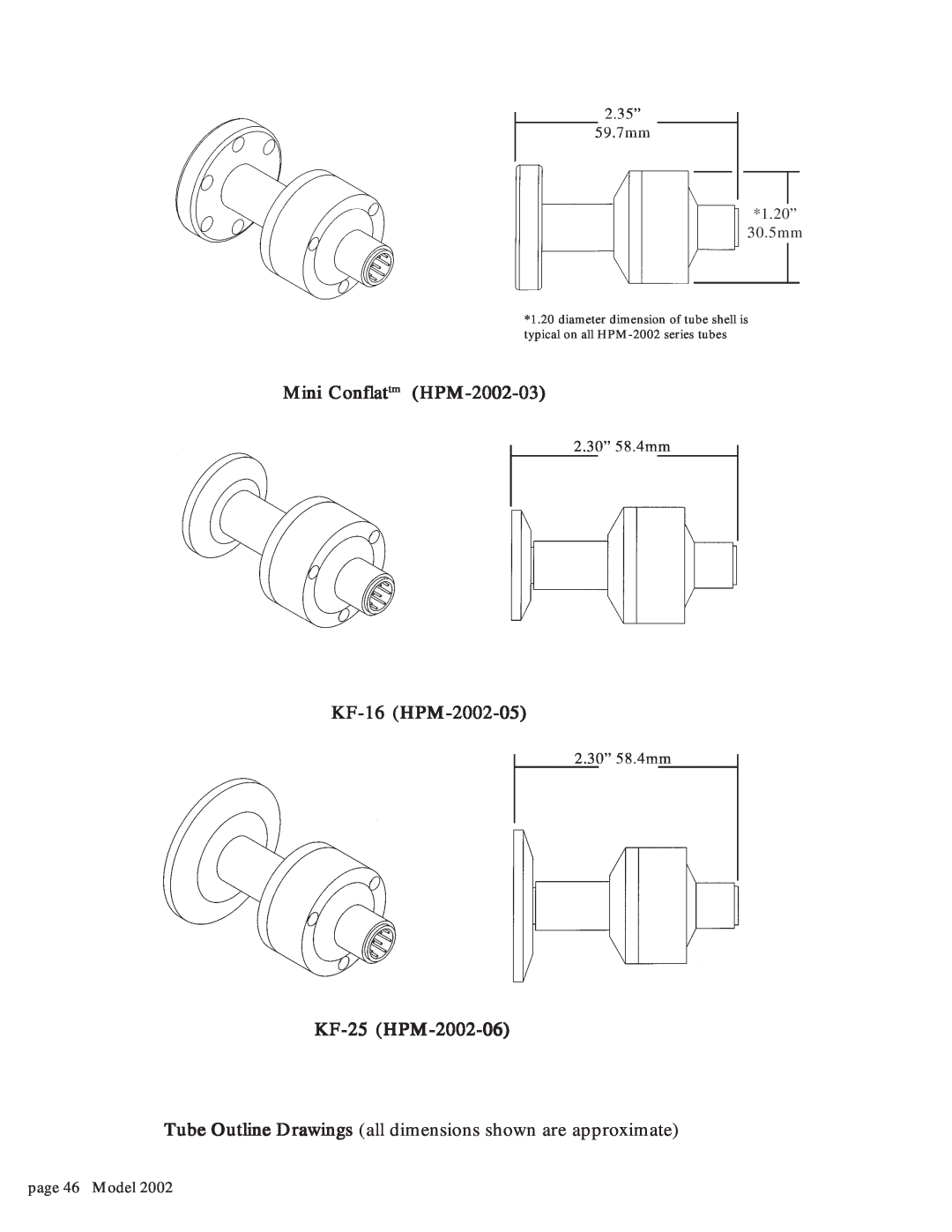 Teledyne instruction manual Mini Conflattm HPM-2002-03, KF-16 HPM-2002-05, KF-25 HPM-2002-06 