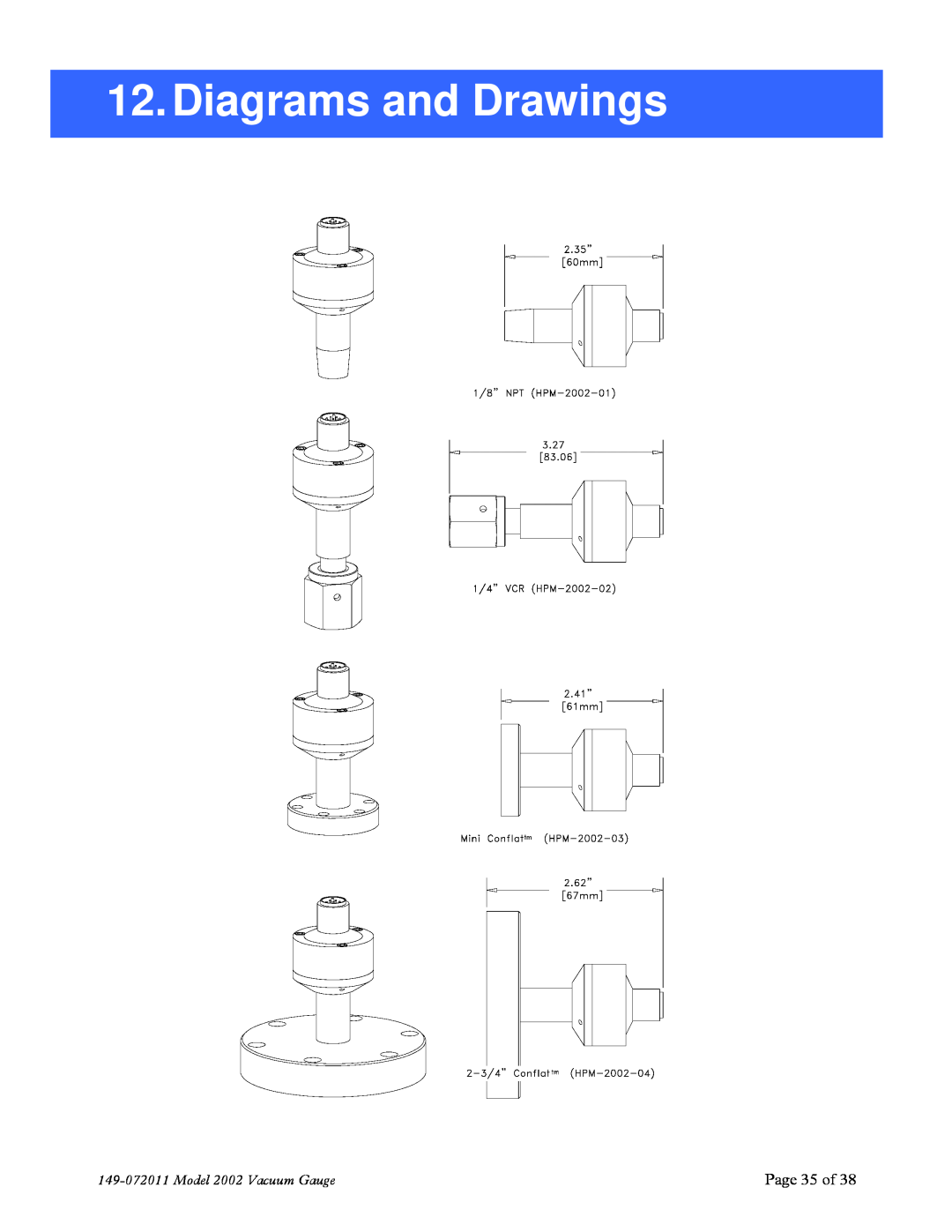Teledyne instruction manual Diagrams and Drawings, Page 35 of, Model 2002 Vacuum Gauge 