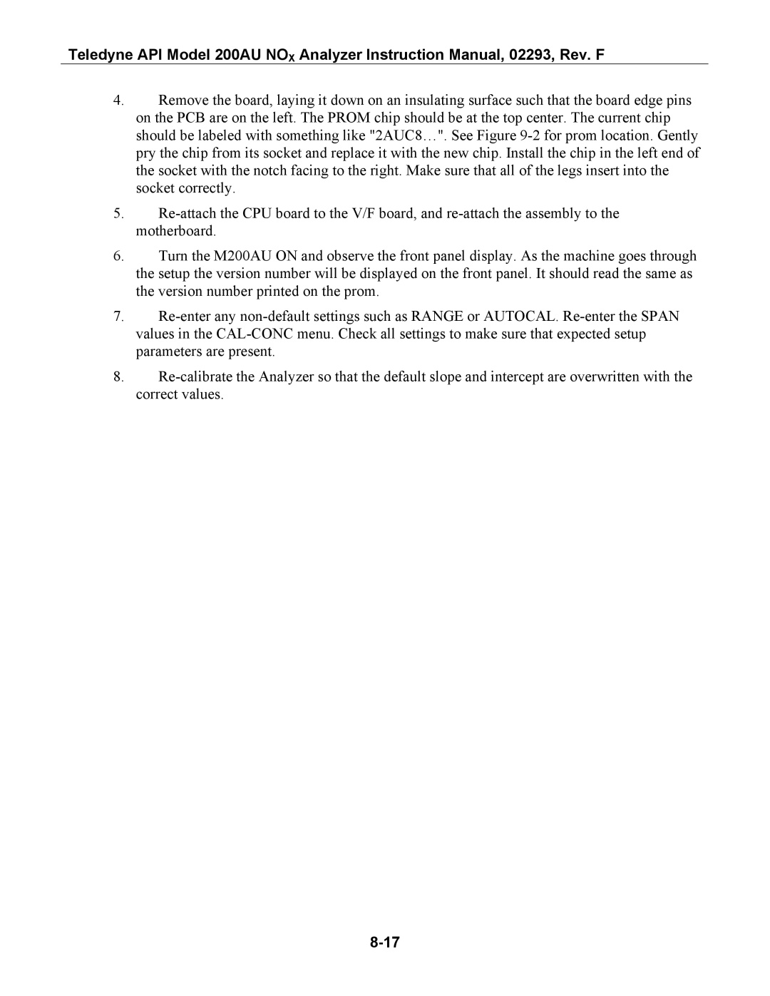 Teledyne 200AU instruction manual 