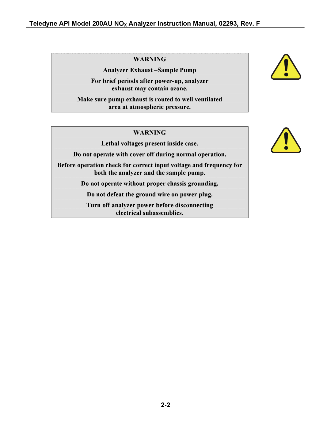 Teledyne 200AU instruction manual 