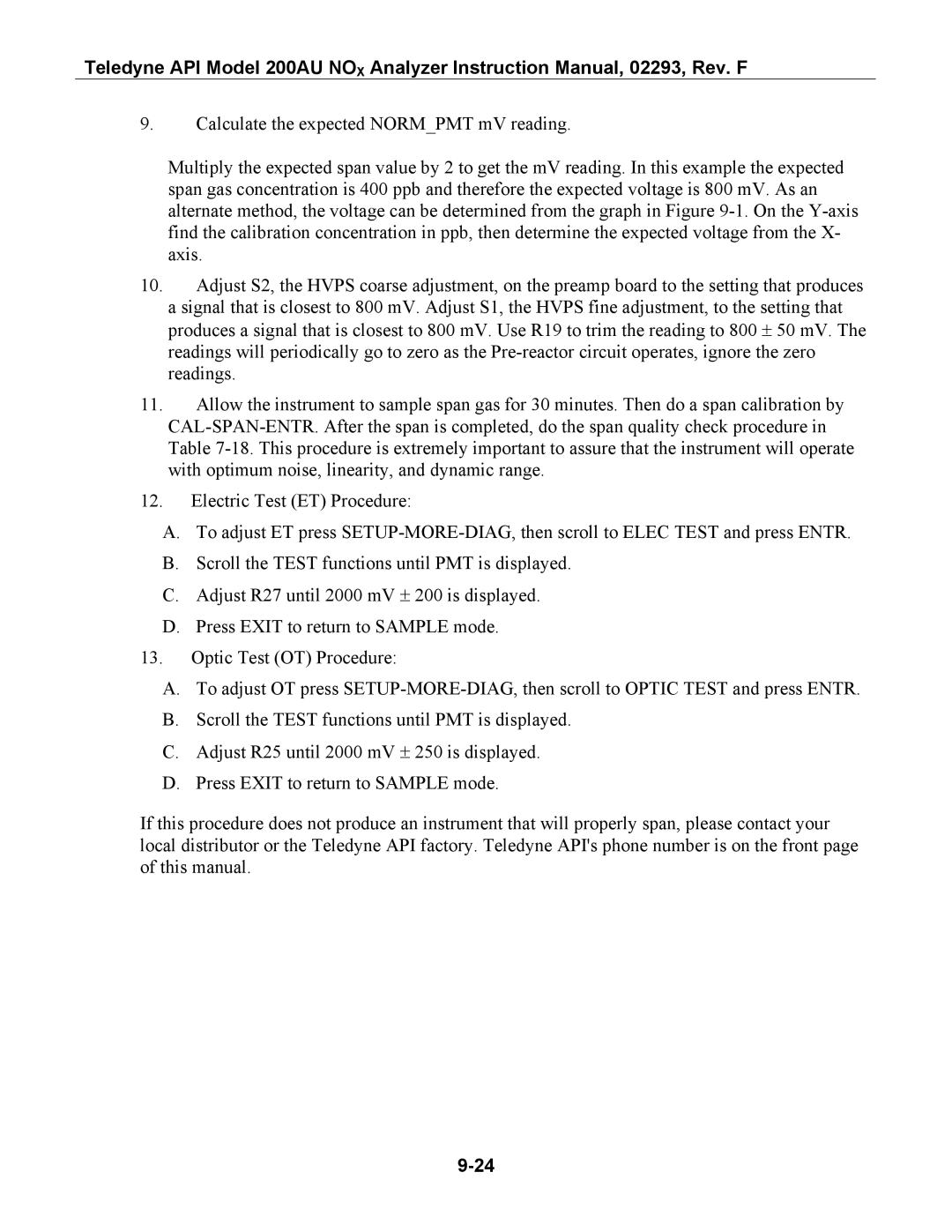 Teledyne 200AU instruction manual 