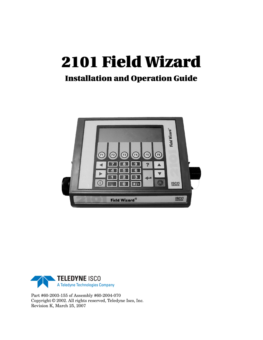 Teledyne 2101 installation and operation guide Field Wizard 