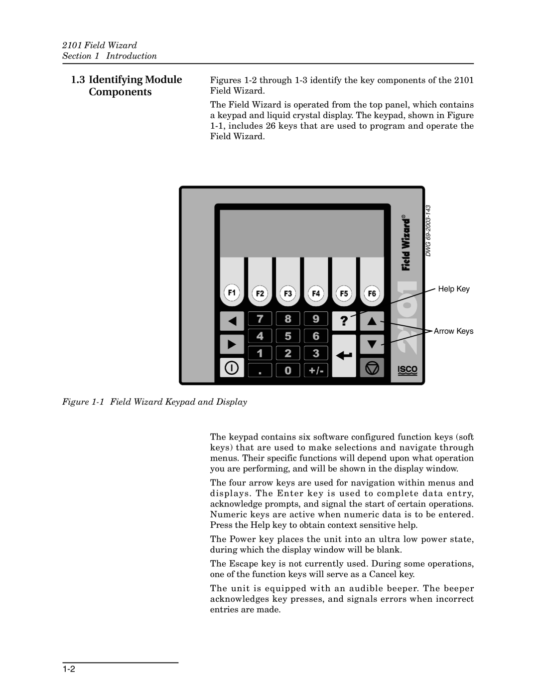 Teledyne 2101 installation and operation guide Identifying Module Components, Field Wizard Keypad and Display 