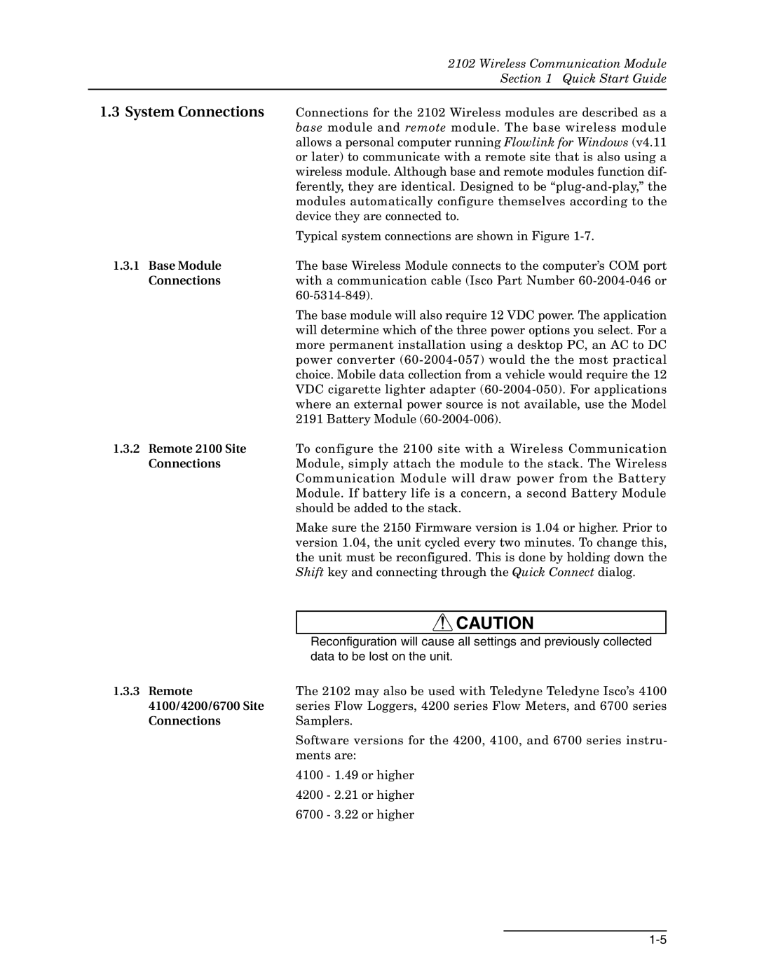 Teledyne 2102 installation and operation guide System Connections 