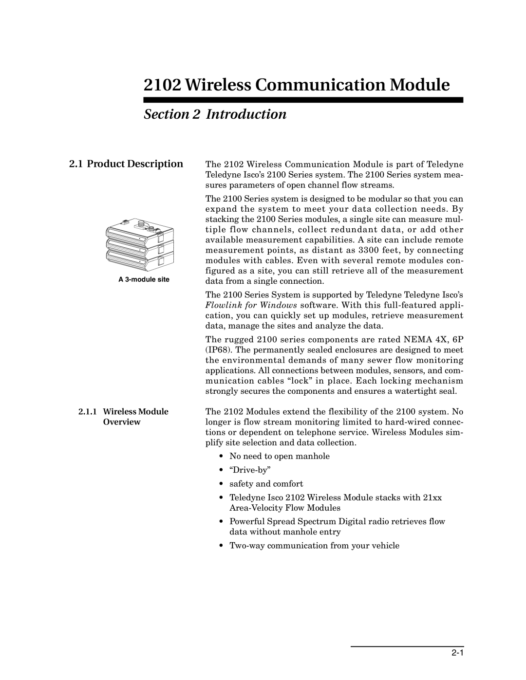 Teledyne 2102 installation and operation guide Introduction, Wireless Module, Overview 