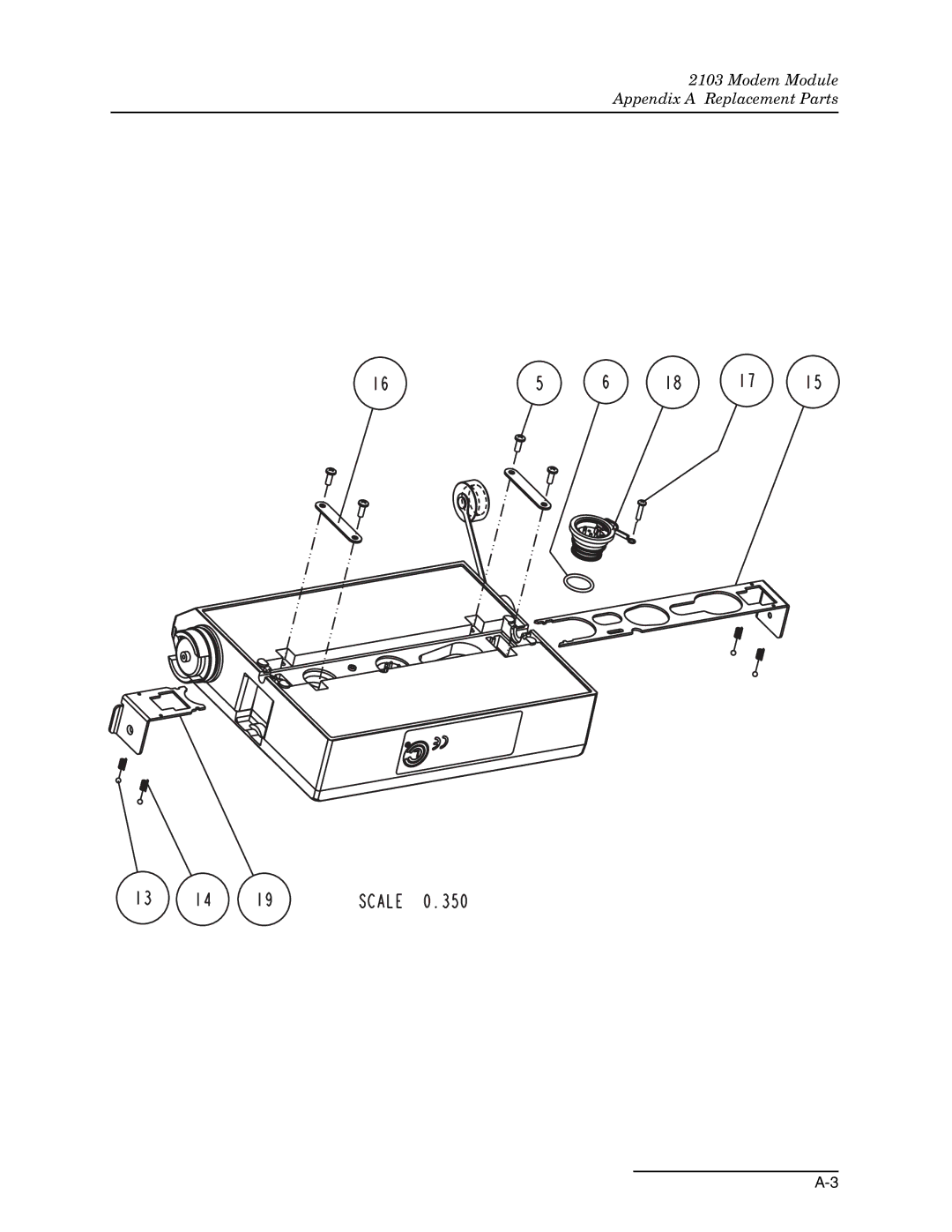 Teledyne 2103c installation and operation guide Modem Module Appendix a Replacement Parts 