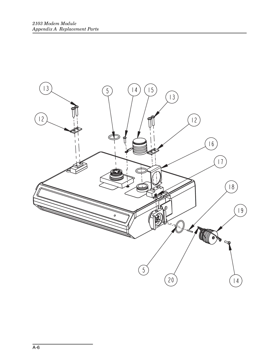 Teledyne 2103c installation and operation guide Modem Module Appendix a Replacement Parts 