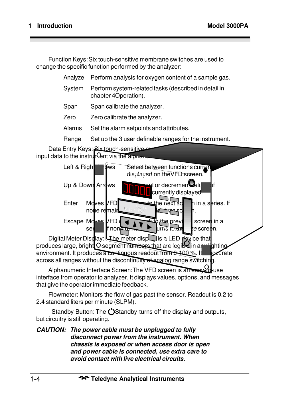 Teledyne operating instructions Introduction Model 3000PA 