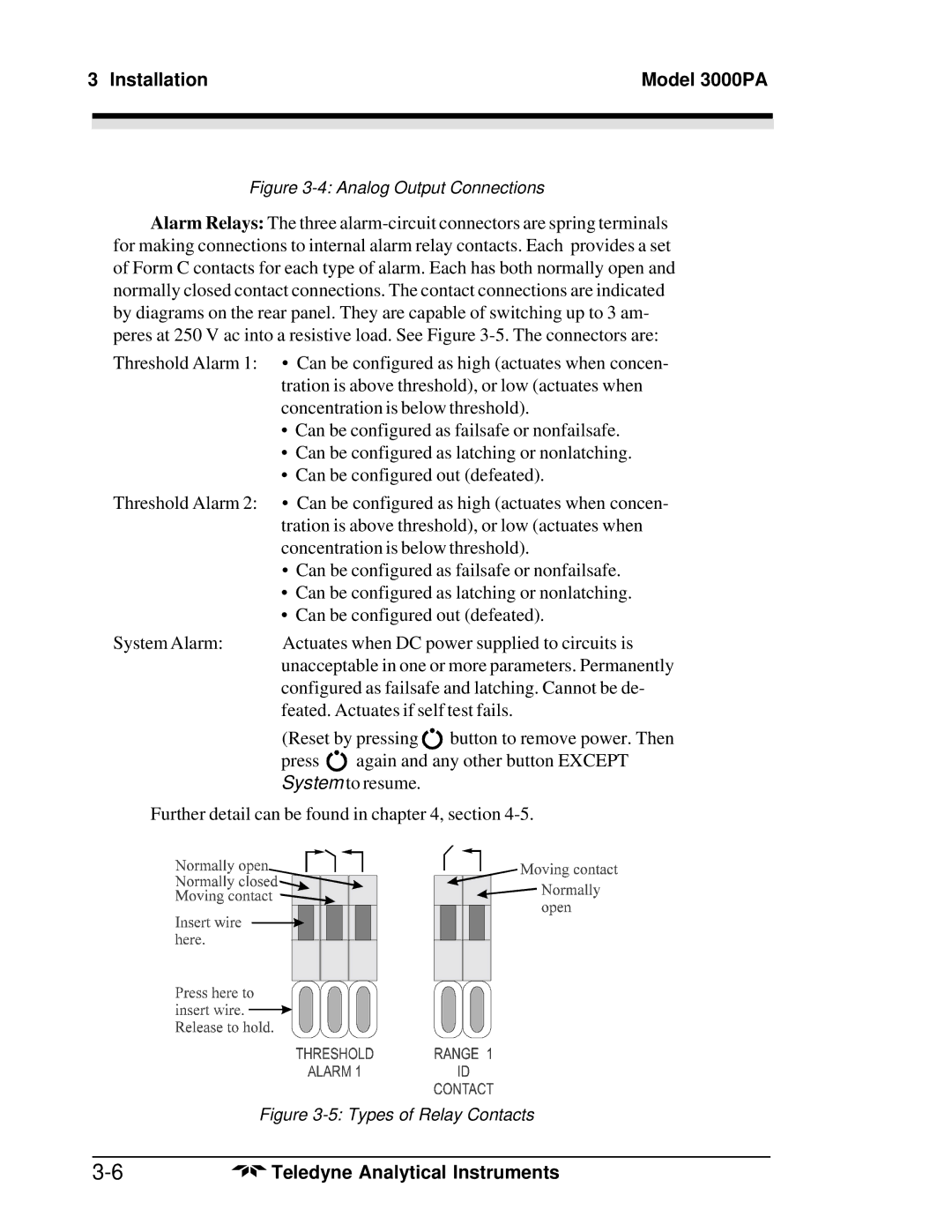 Teledyne 3000PA operating instructions Teledyne Analytical Instruments 