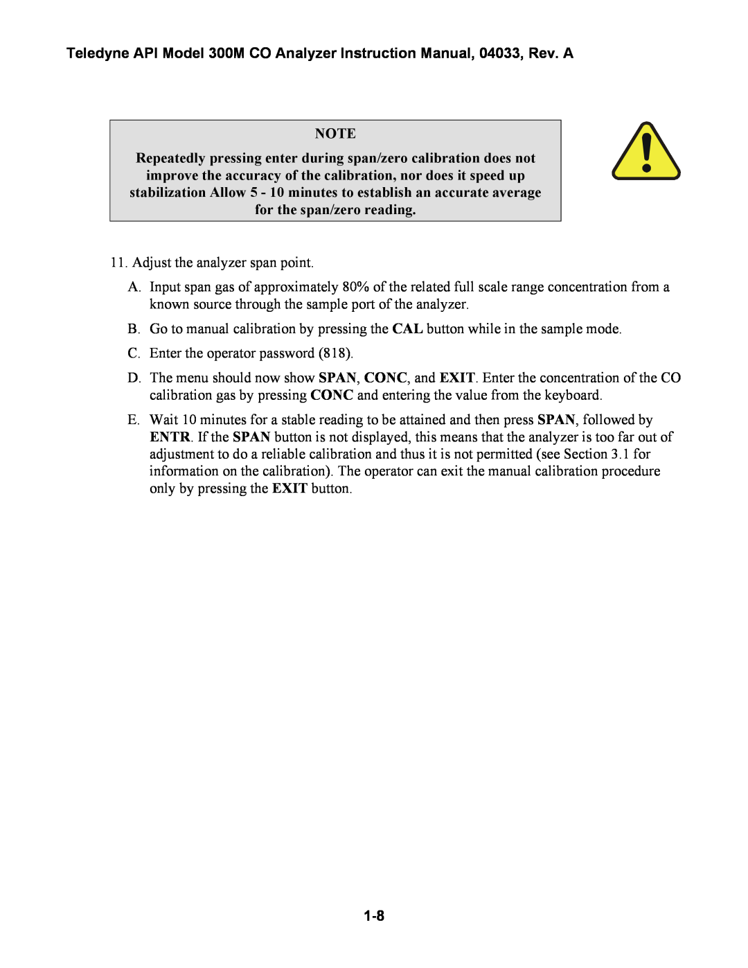 Teledyne 300M instruction manual 