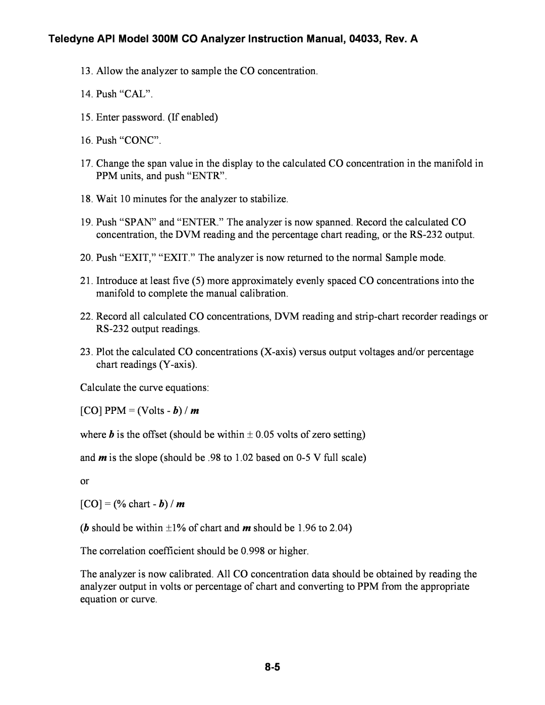 Teledyne 300M instruction manual 