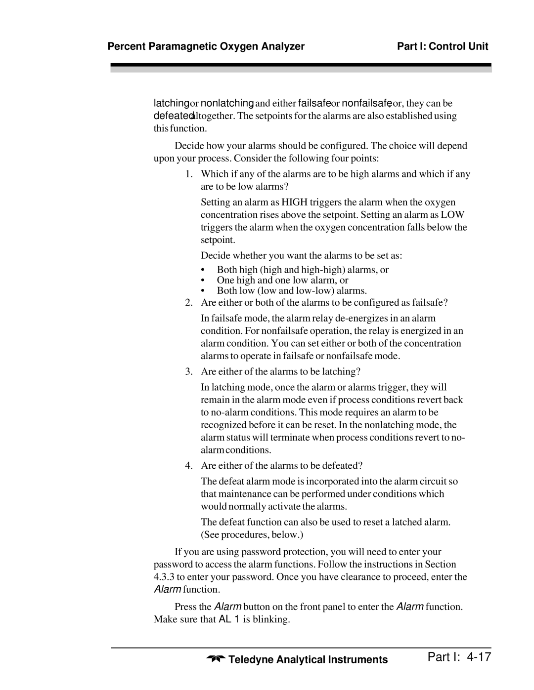 Teledyne 3010MB operating instructions Part I 