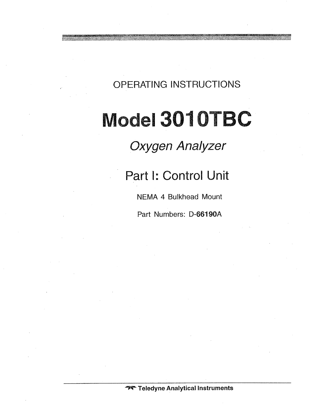 Teledyne 3010TBC manual 