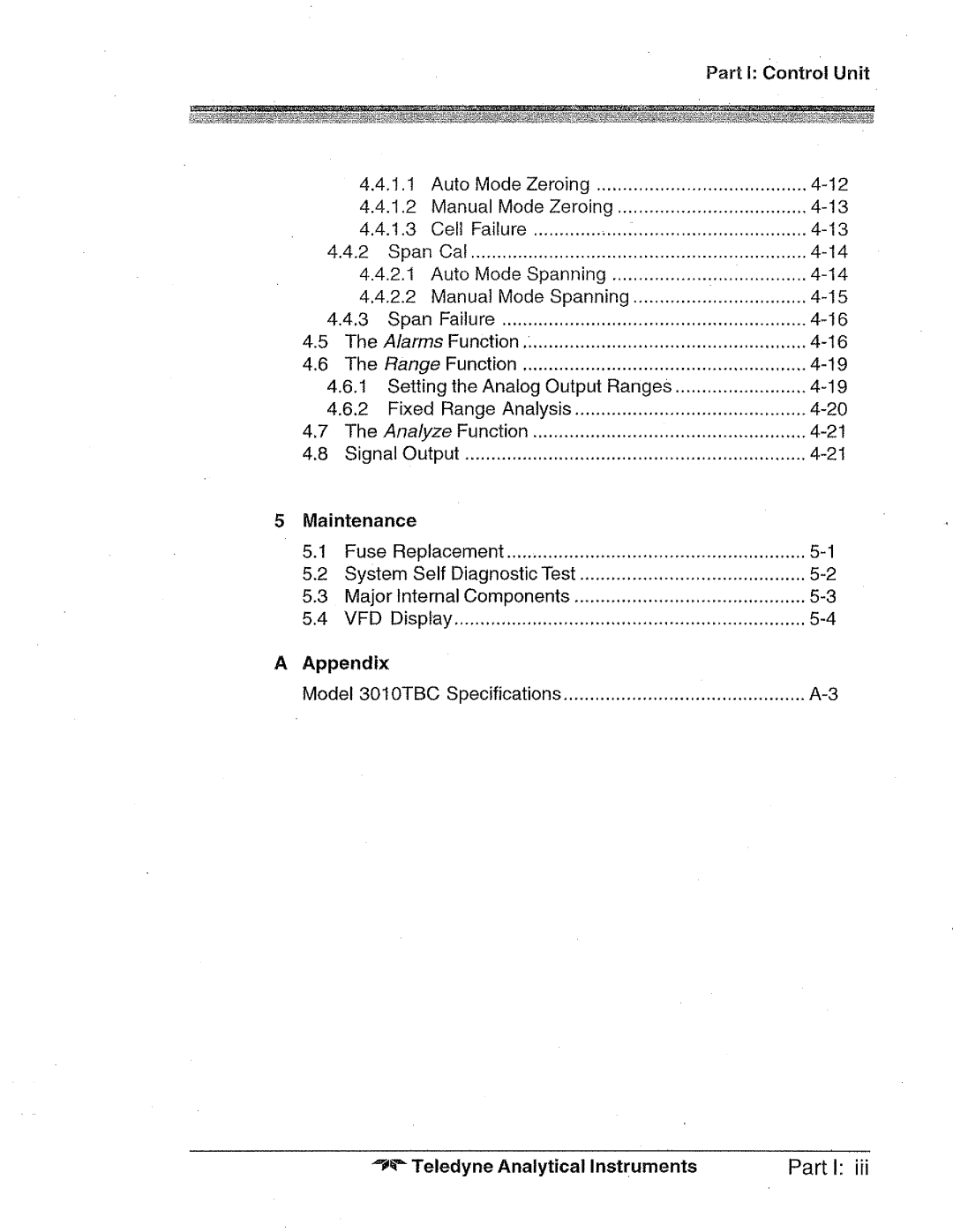 Teledyne 3010TBC manual 