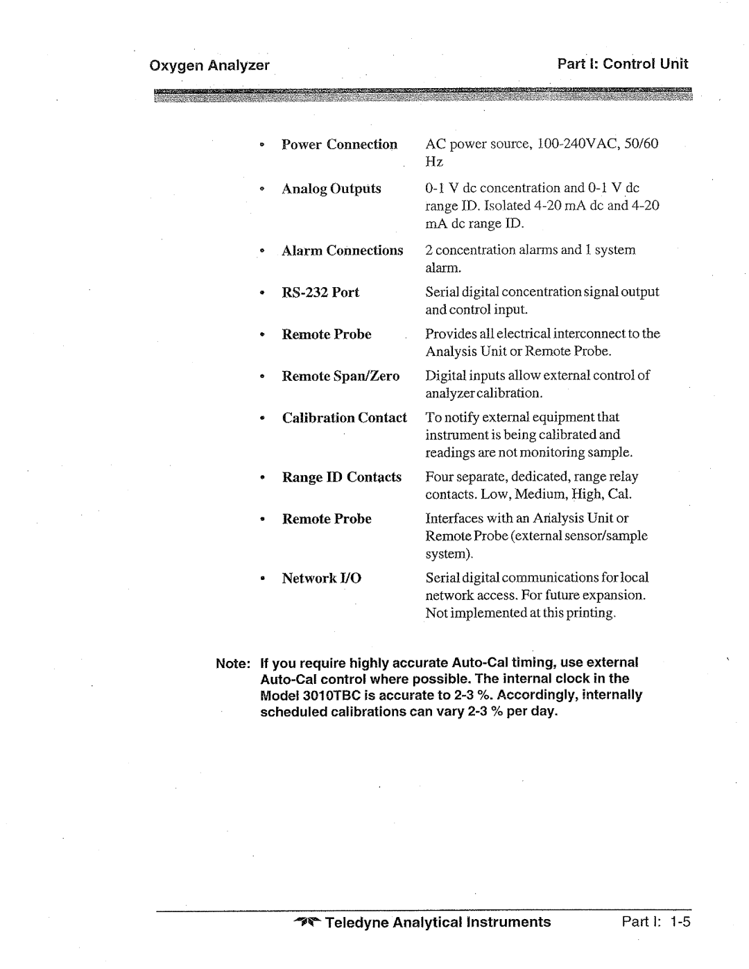 Teledyne 3010TBC manual 