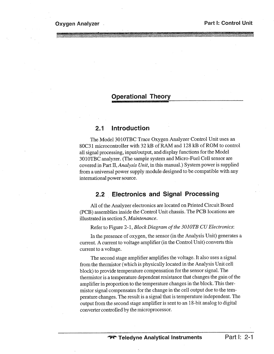 Teledyne 3010TBC manual 