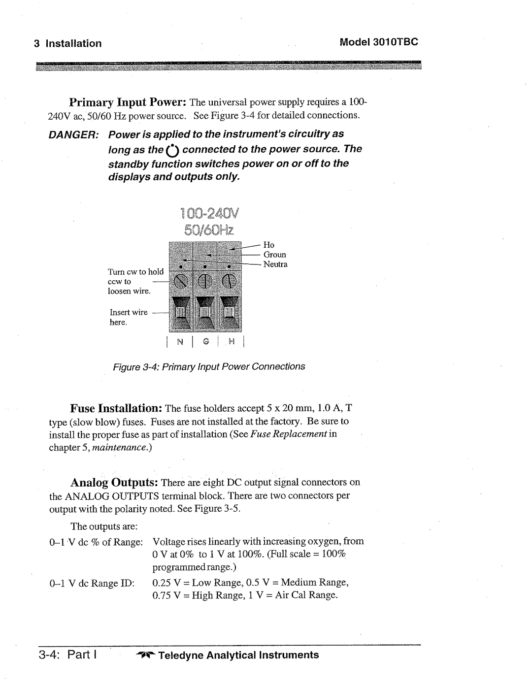 Teledyne 3010TBC manual 