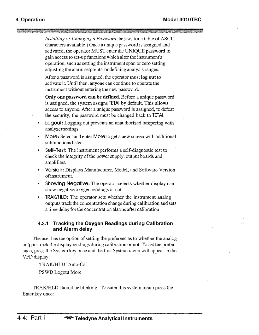 Teledyne 3010TBC manual 