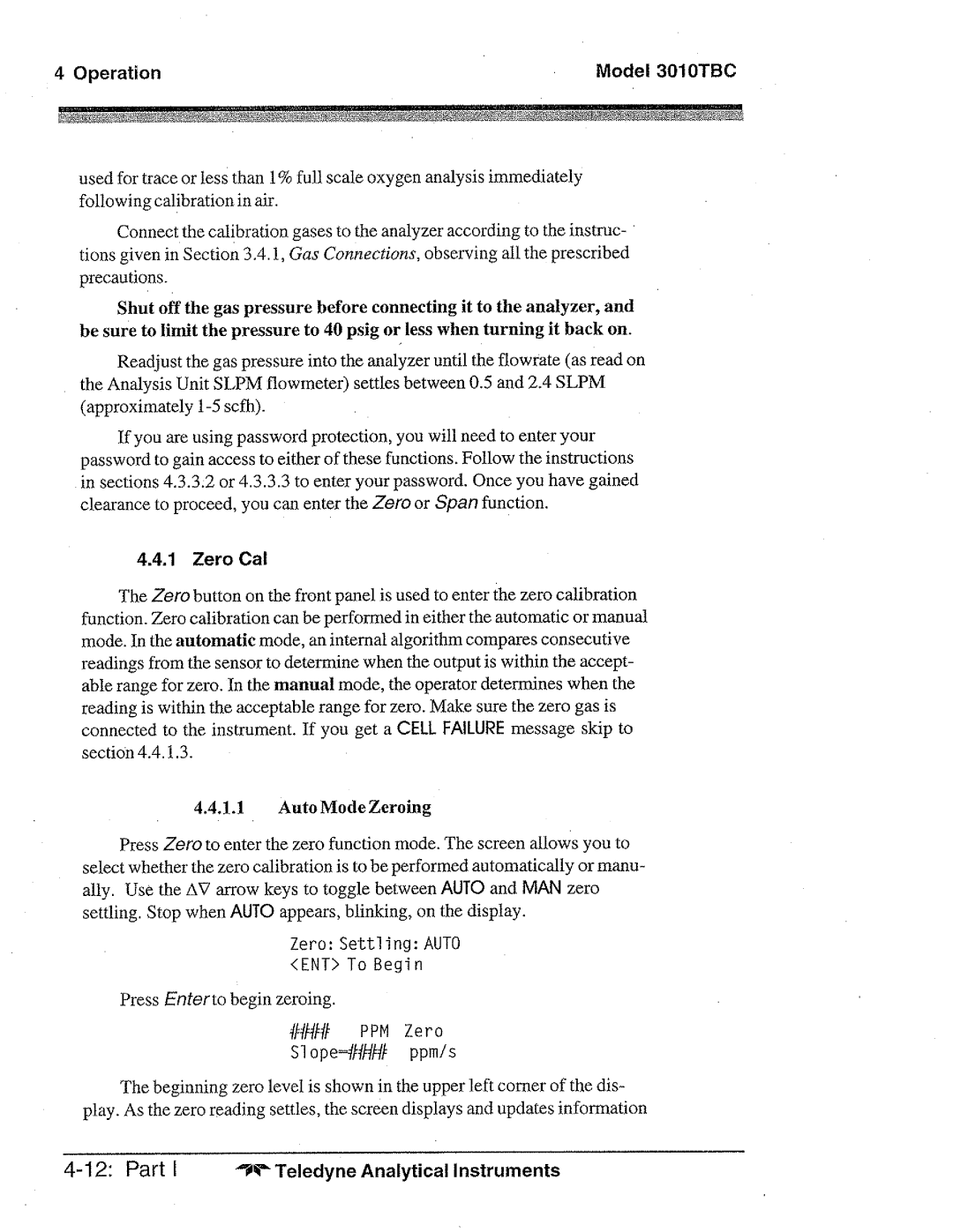 Teledyne 3010TBC manual 