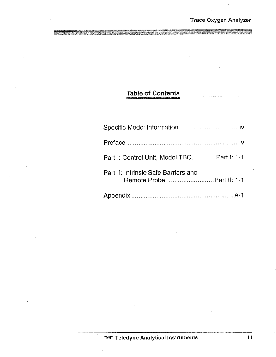 Teledyne 3010TBC manual 